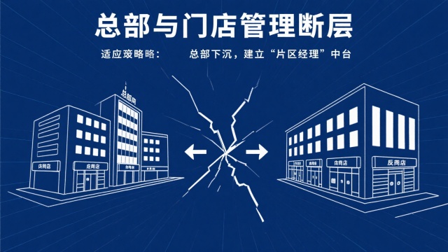 總部與門店之間存在“管理斷層”示意圖