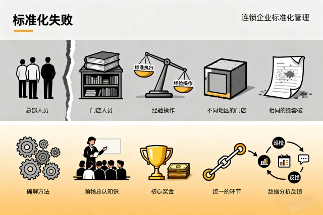 連鎖企業(yè)標(biāo)準(zhǔn)化管理為什么總失?。亢诵脑蚺c解決思路